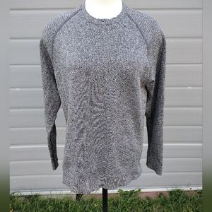 Lululemon Shirt Mens Medium Gray Engineered Warmth Crew Merino Wool Stretch.